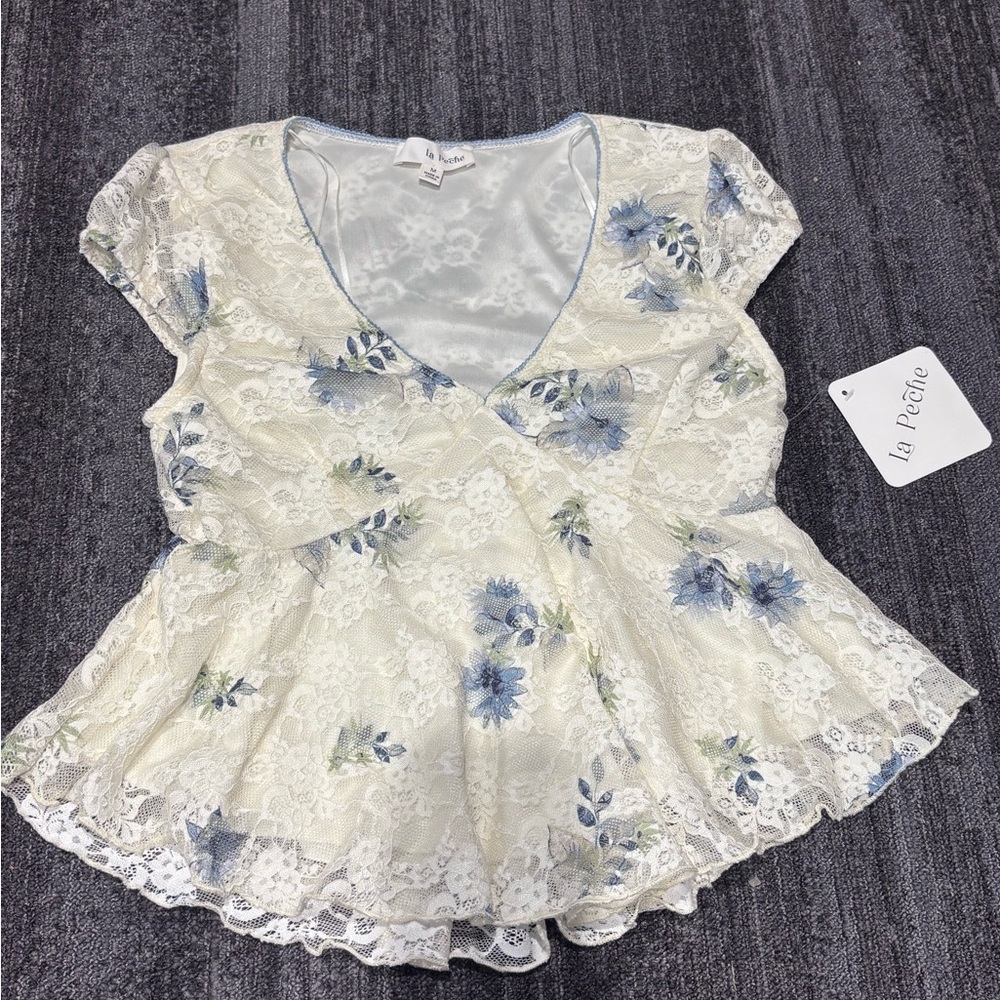 Ivory Floral Lace Blouse